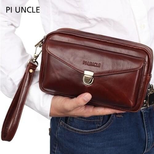 Mens large capacity certificate bag mens passport wallet brand leather new mens casual hand bag mens Leather Long Wallet