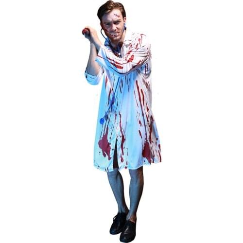 Adults Men Bloody Doctor Costume Halloween Cosplay Costumes Horror Killer Character Cosplay Bloody Doctor
