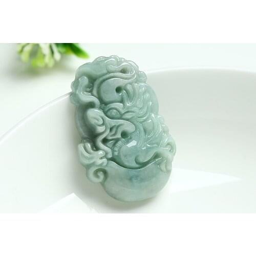 Natural Jade Hand Carved Burma Jadeite Monkey OX Dragon Tiger Horse Rabbit Cock Pendant Amulet Ornaments Chinese zodiac animal