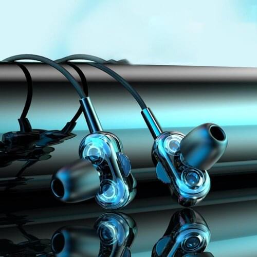 K9 Double Moving Coil Horn In-ear Noise Reduction Wired Phone Earphone with Mic