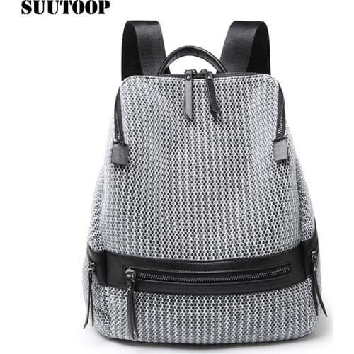 New Lightweight Fashion Air Permeable Grid Women Bag Large Travel Backpack for Lady Feminina Rucksack 16" Bagpack 2019 Mochila