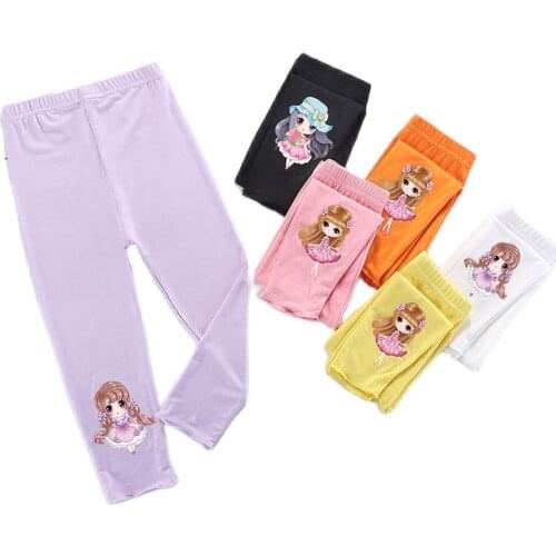 2020 Spring New Girls Pants Children Baby Modal Leggings Infant Girl Princess Trousers Summer Thin Kawaii Cropped Pants Outwear