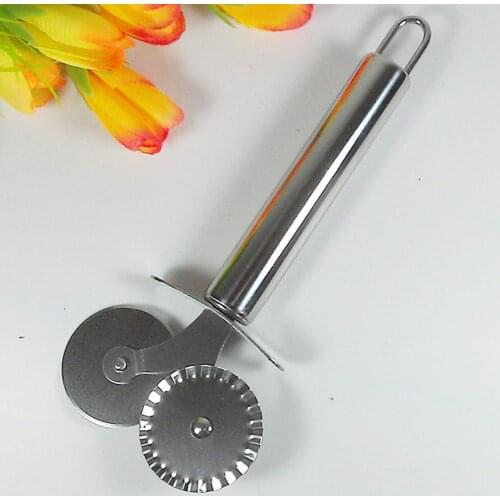 Pizza Cutter Round Double Wheel Roller Stainless Steel Kitchen Tool For Pastry Pasta STTA889