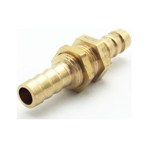 8mm Hose Barb Bulkhead Brass Barbed Tube Pipe Fitting Coupler Connector Adapter For Fuel Gas Water