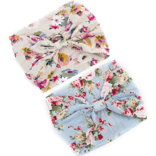 Women Floral Headbands Knotted Elastic Hairbands For Girls Flower Hair Accessories Spa Fashion Bohemia Hair Bands Print Turban