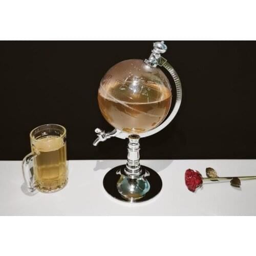 1.5L Transparent Wine Dispenser Creative Globe Whiskey Decanter Liquor Beer Vodka Spirit Dispenser Bar Party Interior Decoration