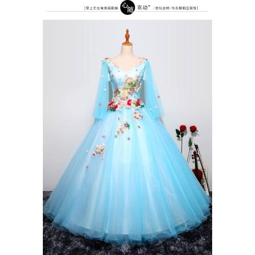 Light blue/yellow/navy/etc long medieval dress Renaissance Gown princess cosplayVictorian/Marie Antoinette bell ball gown