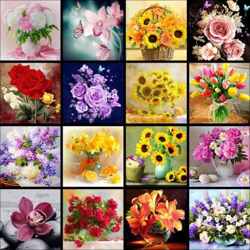 Uone New Diamond Painting 5d DIY Cross Stitch Flower Tulip Embroidery Rhinestone Kids Adult Home Offic Decoration Mystery Gift