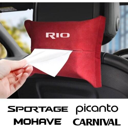 Car Seat Back Tissue Box For Kia SPORTAGE RIO PICANTO MOHAVE CARNIVAL SELTOS CARENS NIRO CERATO VENGA STINGER K5 Storage Bag
