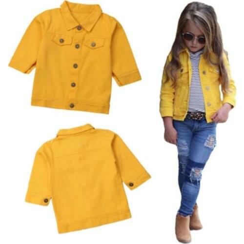 1-6T Little Girls Princess Denim Jackets Kids Baby Girl Jeans Jacket Button Coat Outerwear Tops Clothes