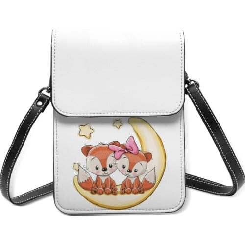 Fox Shoulder Bag Female Gifts Mobile Phone Bag Aesthetic Leather Outdoor Bags