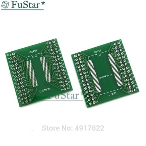 5PCS Pinboard TSSOP56 TSOP56 SOP56 to DIP56 56pin SDRAM 0.635mm 0.8mm IC adapter Socket Adapter plate PCB Connector Board