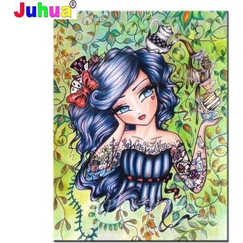 5D Cross Stitch Full Square drill Diamond Painting"Cartoon Big Eyes Fairy"3D Embroidery Home Decor Diamond Mosaic Set