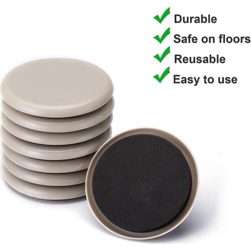 8/16Pcs Heavy Duty Furniture Moving Pads Furniture Sliders Floor Protectors For Sofa Cabinet WardrobeReusable, 3.5/ 5/ 7Inch