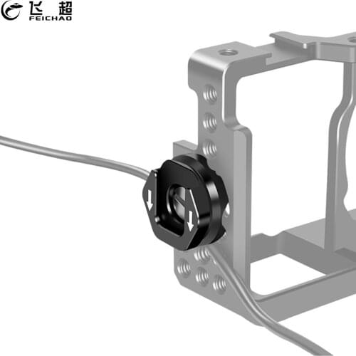 FEICHAO Cold Shoe Adapter Cage Round Wire Protection Clip Fixator Cable Clamp for SLR Camera with 1/4 inch Screw Cage Wire Clip