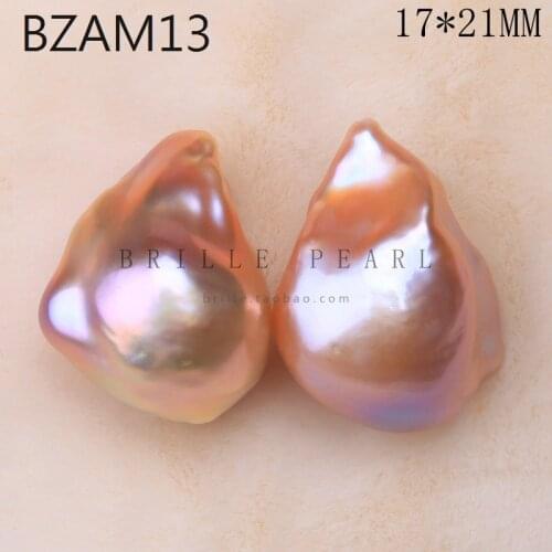 BaroqueOnly Natural Freshwater Irregular pearl beads Pearl stone pair 15-23MM For DIY earring Jewelry Making BZAM