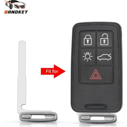 Dandkey 10pcs for Volvo XC60 XC90 S80 S60 S40 V50 V40 Smart Remote Key Cover Fob Case Emergency Blank Blade Car Accessories
