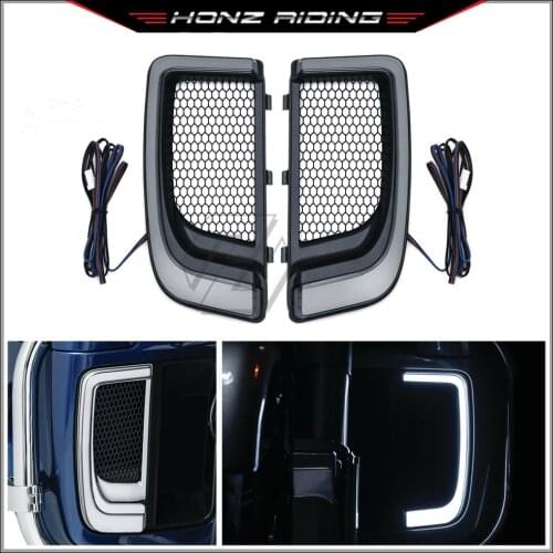 For Harley Touring FLHTCU FLHTCUL FLHTK FLTRK FLHXSE LED Fairing Lower Grills Turn Signal Light