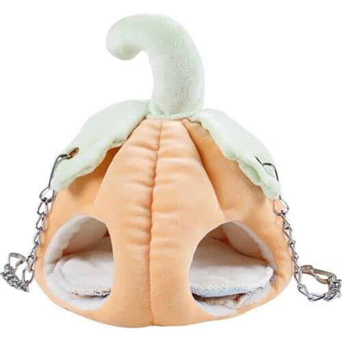 Small Pet House Soft Warm Hamster Cotton Nest Cute Pumpkin Shape Gerbil Rat Bed Small Animal Supplies