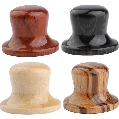 Dopro 2pcs/4pcs Wood Knobs Bell Knobs Wood Control Knobs Guitar Bass Top Hat Knobs Various Zebra/Maple/Bubinga/Compressed Wood