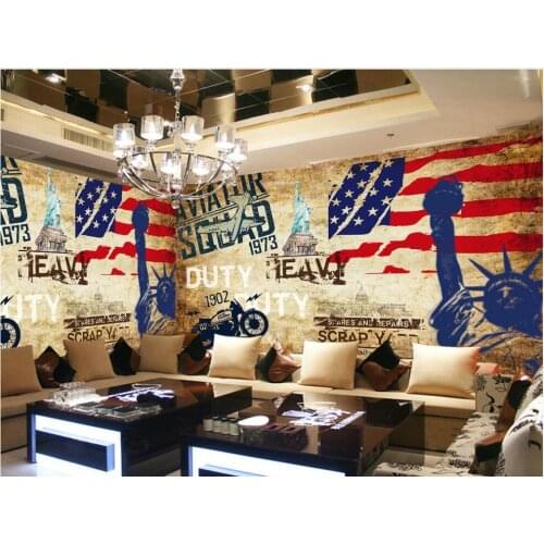 Custom mural on the wall paper 3 d American style nostalgic brick wall bar home decor photo Wallpaper in the living room