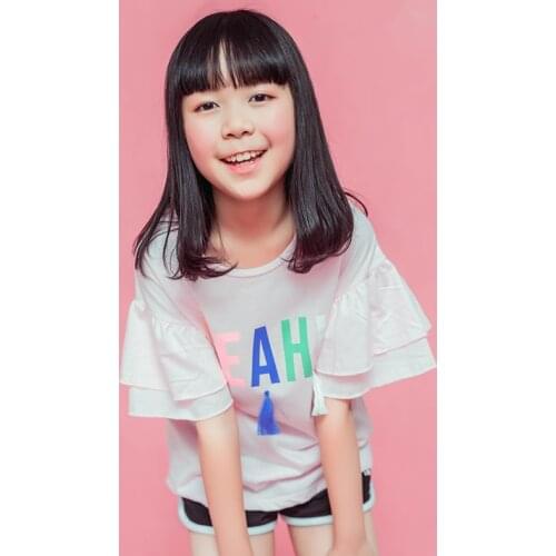 2020 Summer Cotton Teens Short Sleeves Kids Girls T-Shirt Letter Print Tassel Tee Shirt Tops Children Clothes 8 10 12 14 16Years