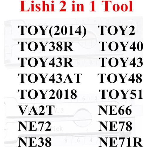 Lishi 2 in 1 Tool TOY2 TOY(2014) VA2T TOY43 NE72 TOY48 NE66 TOY40 CY24 TOY43R