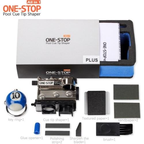 ONE STOP Billiard Tip Tool Pool Tip Repair Shaper Tip Multifunctional in 1 for 9.3-14mm Pool Cue Tip Billiard Accessories