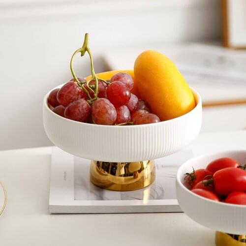 European-style Decorative Fruit Plate Ceramic Dishes Fruit Desktop Tray for Decoration Kitchen Fruit Bowls Snack Plate Snack Box