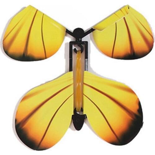 Colorful Flying Butterfly Toy Childrens Magic Props Home Decor Butterfly Rubber Band Powered Wind Up Toy Surprise Gift