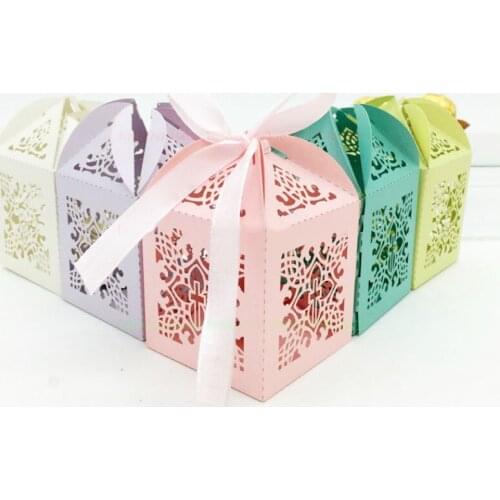 Cross Gift Paper Boxes Creative Laser Cutting Wedding Candy Box Chocolate Carton Wedding Decoration Supplies 50 Pcs 7ZSH129