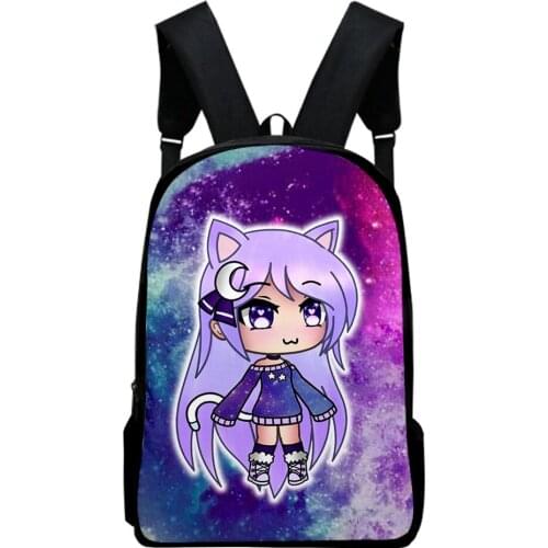 Gacha life merch Fashion Oxford Cloth Shoulder Backpack Printed Multi Zipper Pack Casual Student School Bag
