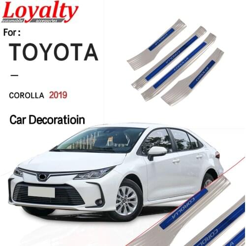 Loyalty for Toyota Corolla 2019 Inner Door Sill Scuff Plate Cover Trim Stainless Steel Car Accessories
