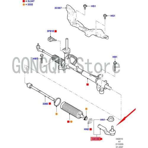 CAR Tie Rod Outer Ball Head Right For dMo nd eoF oc us Tie Rod Outer Ball Head Pull Arm Lower Arm Swing Arm Tie Rod End