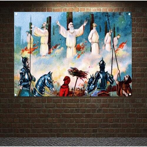 Jesus Knights Templar Banners Wall Art Knights Templar Armor Posters Canvas Painting Home Decor Ornaments Mural Wall Sticker