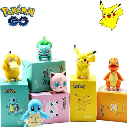 Genuine Pokemon Pikachu Squirtle Psyduck Starry Dream Series Figures Dolls Collection Cartoon Anime Model Dolls Toy Mini Gift