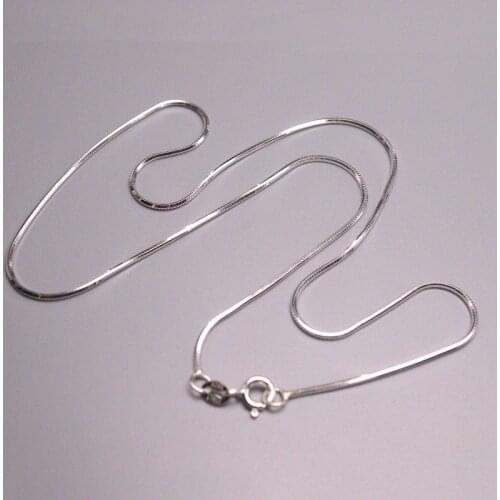 Fine S925 Sterling Silver Necklace Women Luck Snake Chain 18inch 1.2mmW 4.88g Spring Clasp