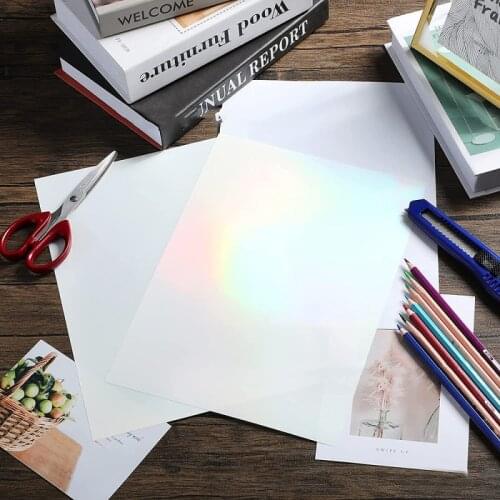 10Sheets/pack A4 Transparent Self-Adhesive Printing Paper For Laser And Inkjet Printers Holographic Stickers Material