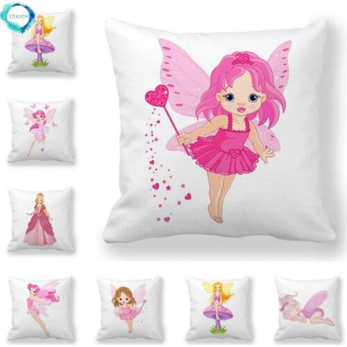 Cartoon Princess Printed Polyester Sofa Cushion Cover Chair Car Bedroom Decor Kid Room Decorative Pillowcase 45x45cm
