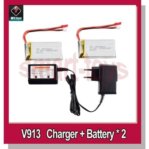 V913 Charger with Balance Box and 2 pcs 1500mAh Battery for WLtoys V913 RC Helicopter Parts