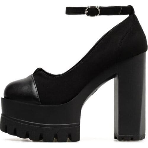 2021 Women Fashion Boots Thick Bottom High Heel Shoes Platform Night Club Ankle Buckle Belt Shoes Rome Shoes Dress Party Shoes