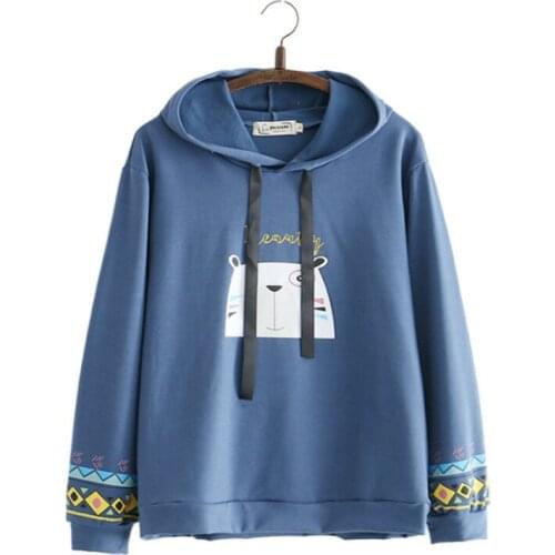 MERRY PRETTY Women Hooded Sweatshirts 2018Autumn Long Sleeve Drawstring Pullover Tracksuits Femme Cartoon Print Harajuku Hoodies