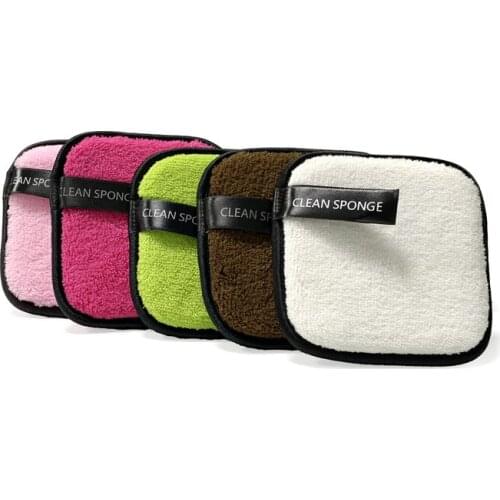 1pc Soft Microfiber Makeup Remover Towel Face Cleaner Fashion Soft Reusable Plush Puff Cloth Pad