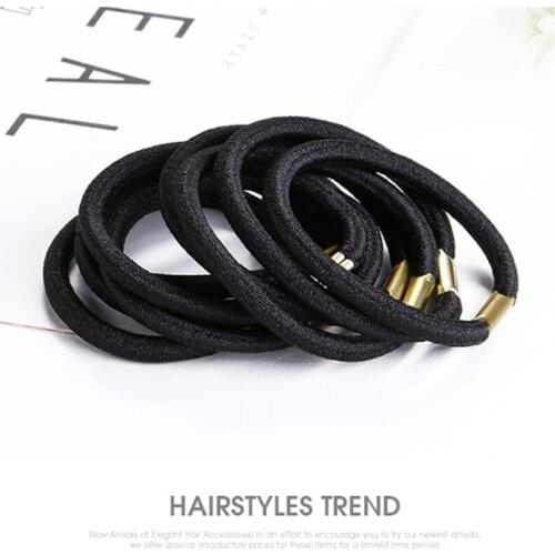 100 Pcs Black Elastic Hairband Girl Women Fashion Hair Accessorie Hair Scrunchie Classic Girls Hair Bands