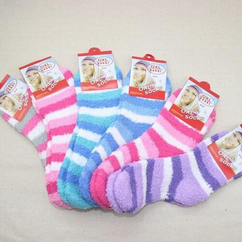 360pairs/lot womens winter warm Striped coral velvet sock
