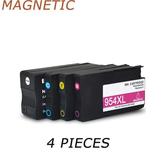 4pcs Magnetic Compatible Ink Cartridges For HP954 HP954XL HP958XL For HP OfficeJet Pro 8710 8720 8730 7740 8210 Printer