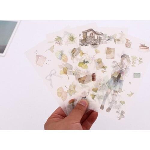 4pcs Lovely fun autumn paper sticker Organizer Calendar Diary Book Planner Scrapbook Decoration Diary Sticker papeleria