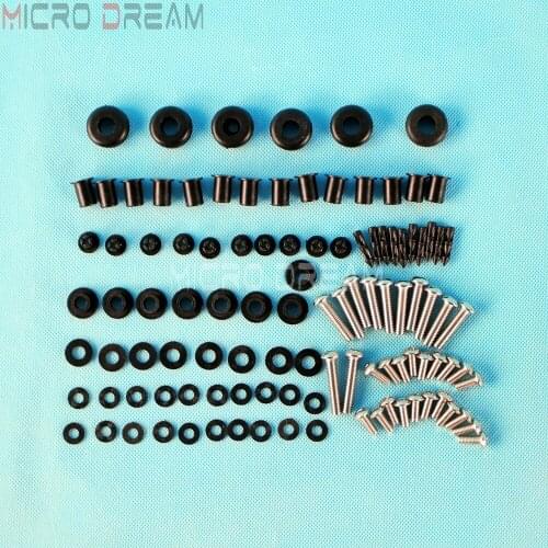 96 Pieces Motorcycle Complete Black Stainless Steel Fairing Bolts Hardware Kits For Kawasaki Ninja ZX-6R ZX6R 2003 2004