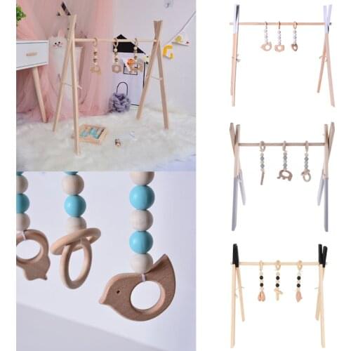 Baby Wooden Play Gym Baby Foldable Activity Gym Frame Detachable Living Kids Bedroom Decoration Early Educational Toys