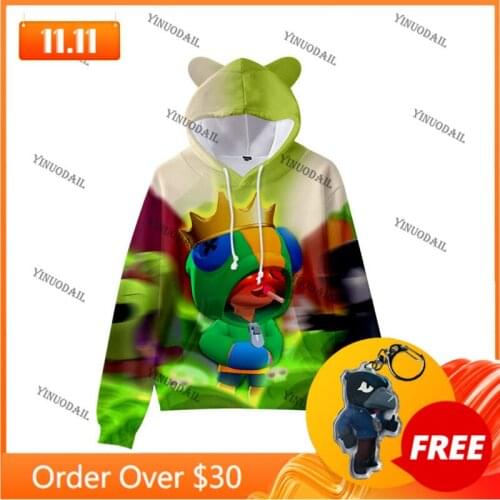 Cartoon Star Sally WEREWOLF Shark Cute Cat Ear Kids Hoodie Boys Girls Jacket Tops Teen Shoot Game Shooting 3D Sweatshirt